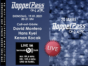 20 Jahre DoppelPass on Air: Call-out-Gäste Hans Kyei, David Montero und Kenan Kocak