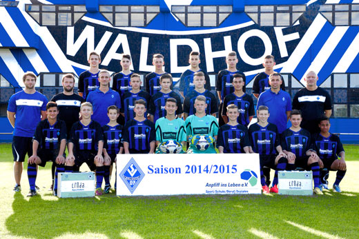 Mannschaftsfoto der U16-Junioren des SV Waldhof Mannheim 07 in der Saison 2014/15.