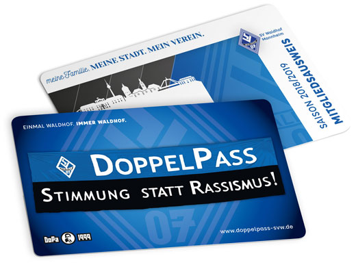 DoppelPass-Sponsoring auf SV Waldhof-Mitgliedsausweisen