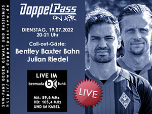 DoppelPass on Air: Call-out-Gäste Bentley Baxter Bahn und Julian Riedel