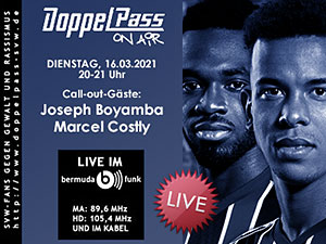 DoppelPass on Air: Call-out-Gäste Joseph Boyamba und Marcel Costly